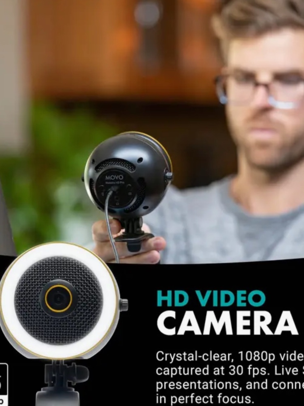 WebMic HD Pro - All-in-One Streaming Webcam, Microphone and LED Ring Light - Picture 5 of 10